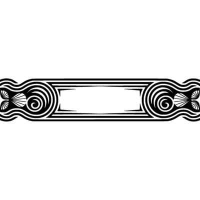 Art Deco Banner with Shell Swirl Motif.