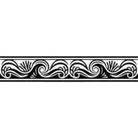 Elegant Border Black White Swirls, Scrollwork. vector