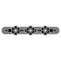 Japanese Sakura Flower Border in Black and White, Minimalist. vector