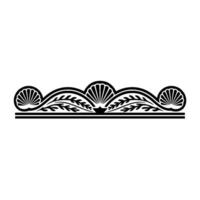 Decorative Black Border with Shells and Foliage. vector