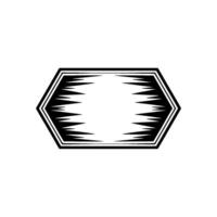 Geometric Frame with Spike-Shaped Elements in Black White. vector