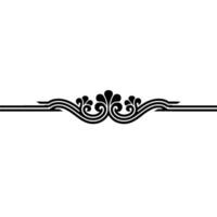 Elegant Black Decorative Border Element on Light Gray Background. vector