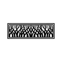 Minimalist Forest Silhouette Panel for Laser Cutting or Projects. vector