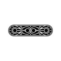 Geometric Ornate Black White Decorative Element. vector
