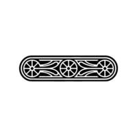 Decorative Black White Border Element, Elegant, Geometric. vector
