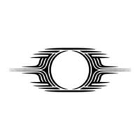 Minimalist Tribal Emblem with Circle and Geometric Elements. vector