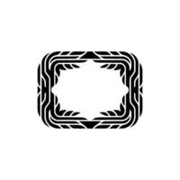Geometric Frame, Minimalist Black White Element, Elegant Border. vector