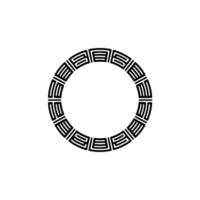 Circular Geometric Pattern with Minimalist , Black White. vector