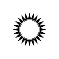 Abstract Sunburst with Fir Tree Spikes, Minimalist. vector