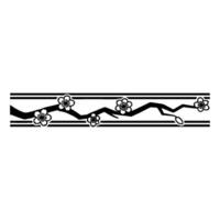 Minimalist Japanese Sakura Branch Border Black and White. vector