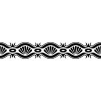 Elegant Black White Decorative Border - Seamless Pattern. vector