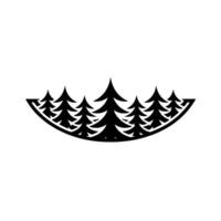 Minimalist Forest Silhouette on Neutral Background. vector