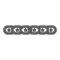Elegant Black and White Floral Border Element, Illustration. vector