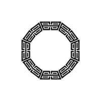 Geometric Black Octagon Frame , Elegant Minimalist. vector