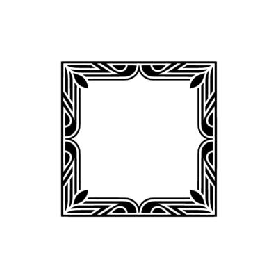 Art Deco Square Frame on Gradient Background - Elegant, Modern.