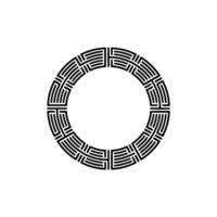 Abstract Black Circular Pattern on White Background. vector