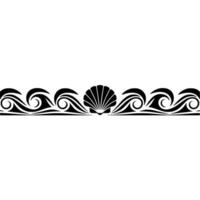 Ocean Wave and Shell Border Minimalist Illustration. vector