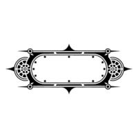 Decorative Geometric Emblem with Compass Rose Elements, Monochrome. vector
