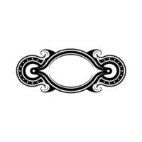 Elegant Black and White Oval Frame , Decorative Border, Minimalist. vector