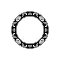 Elegant Circle Frame with Seashell Swirl. vector