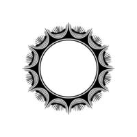 Ornate Black and White Circular Frame - Decorative Element. vector