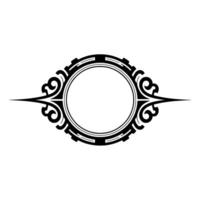 Elegant Black Ornamental Frame on White, Minimalist. vector
