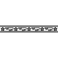 Japanese-Inspired Border with Floral and Cloud Motifs. vector