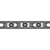 Geometric Floral Border - Black White Pattern on Gradient Background. vector