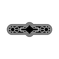 Geometric Ornament Minimalist Black and White Element. vector