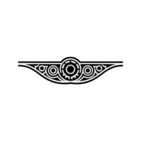 Geometric Ornament - Black White Element. vector