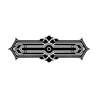 Art Deco Geometric Black and White Ornament on White Background. vector