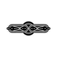 Geometric Black and White Art Deco Emblem on White Background. vector