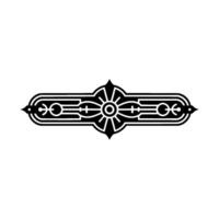 Decorative Black White Ornamental Element, Symmetric Pattern. vector