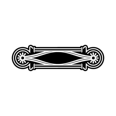 Geometric Art Deco Emblem in Black and White.