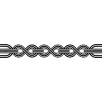 Black White Ornamental Border with Abstract Intertwined Lines. vector