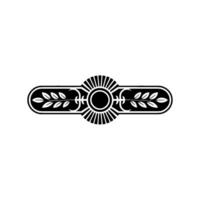 Elegant Black White Art Deco Element, Minimalist Style. vector