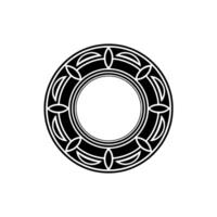 Art Deco Circle Ornament, Black and White, Isolated. vector
