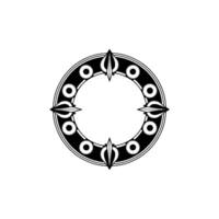 Black White Geometric Circle , Art Deco Style, Abstract Ornament. vector