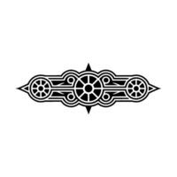 Geometric Black White Element, Decorative Border, Art Deco Style. vector