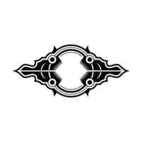 Abstract Geometric Emblem in Black White. vector