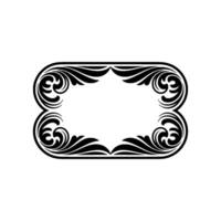Elegant Black Ornate Frame with Swirls. vector