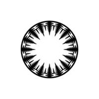 Geometric Forest Circle Minimalist Black and White. vector