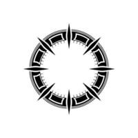Circular Geometric Element, Black and White. vector