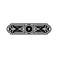 Ornamental Geometric Black and White Element. vector