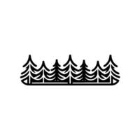 Minimalist Pine Tree Forest Silhouette on White. vector