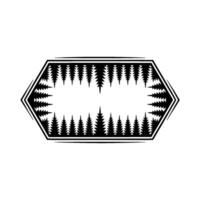 Minimalist Forest Frame , Geometric, Black and White, Clean. vector