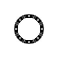 Elegant Circular Frame with Floral Accents, Monochromatic. vector