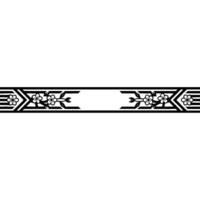 Elegant Floral Border with Geometric Elements. vector