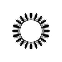 Circular Forest Pattern Minimalist Black and White Element. vector