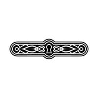 Black Keyhole Ornament on White Decorative. vector